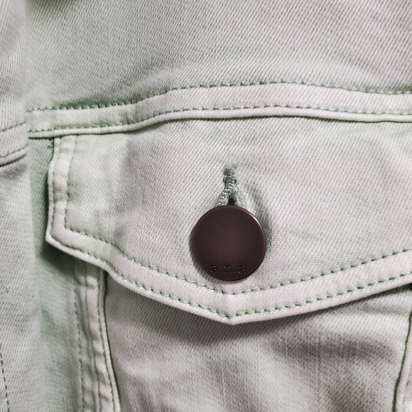 Pastel Mint Green Jean Jacket Plus Size 1x - Picture 5 of 7